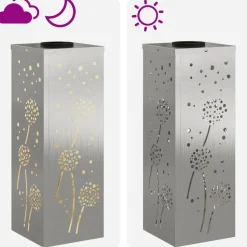 vidaXL Solar LED sti lys 2 pcs Sølv Rustfrit stål