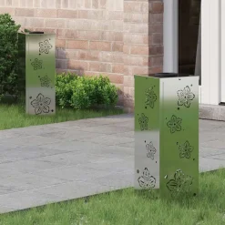 vidaXL Solar LED sti lys 2 pcs Sølv Galvaniseret Stål