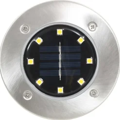 vidaXL soldrevne LED-nedgravningsspots 8 stk. varmt hvidt lys