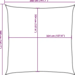 vidaXL Solsejl HDPE firkantet 3,6x3,6 m beige