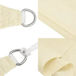 vidaXL Solsejl HDPE rektangulær 2x4 m creme
