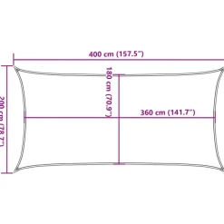 vidaXL Solsejl HDPE rektangulær 2x4 m creme