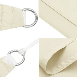vidaXL solsejl Oxfordstof trekantet 3,6 x 3,6 x 3,6 m cremefarvet