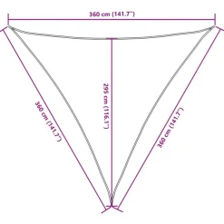 vidaXL solsejl Oxfordstof trekantet 3,6 x 3,6 x 3,6 m cremefarvet