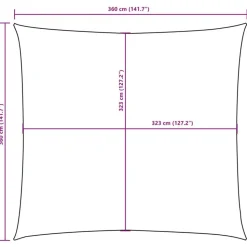 vidaXL solsejl Oxfordstof firkantet 3,6 x 3,6 m cremefarvet