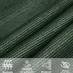 vidaXL solsejl 2,5x2,5 m 160 g/m² HDPE mørkegrøn