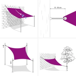 vidaXL solsejl 2,5x2,5 m 160 g/m² HDPE mørkegrøn