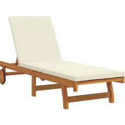 vidaXL Solstol Brun og Creme 199 x 63 x 85 cm Massivt Akacietræ