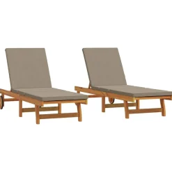 vidaXL Solstol 2-person 2 pcs Brun Massivt Akacietræ