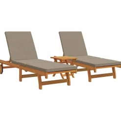 vidaXL Solstol 2-person 3 pcs Brun Massivt Akacietræ