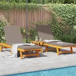 vidaXL Solstol 2-person 3 pcs Brun Massivt Akacietræ