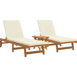 vidaXL Solstol 2-person 3 pcs Brun Massivt Akacietræ