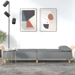 vidaXL sovesofa med armlæn stof lysegrå