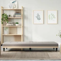 vidaXL sovesofa med kopholdere stof gråbrun