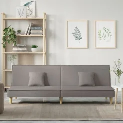 vidaXL sovesofa stof gråbrun