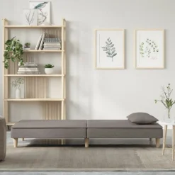 vidaXL sovesofa stof gråbrun
