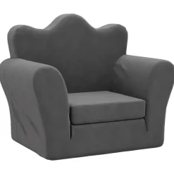 vidaXL sovesofa til børn blødt plys antracitgrå