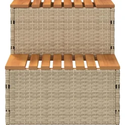 vidaXL spakant 50x50x50,5 cm polyrattan og massivt akacietræ beige
