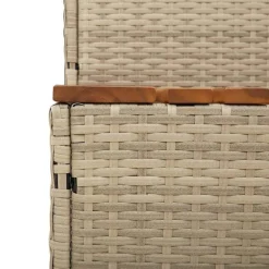vidaXL spakant 50x50x50,5 cm polyrattan og massivt akacietræ beige