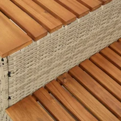 vidaXL spakant 50x50x50,5 cm polyrattan og massivt akacietræ beige