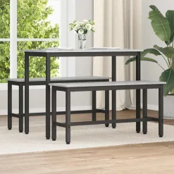 vidaXL Spisebænk Grå Sonoma 100 x 32,5 x 48,5 cm Ingeniørtræ og stål