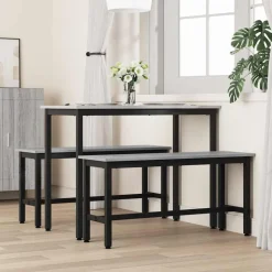 vidaXL Spisebænk Grå Sonoma 100 x 32,5 x 48,5 cm Ingeniørtræ og stål