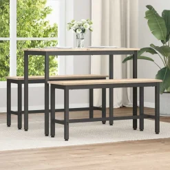 vidaXL Spisebænk Naturfarvet 100 x 32,5 x 49 cm Massivt fyrretræ