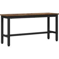 vidaXL Spisebænk Røget eg 100 x 32,5 x 48,5 cm Ingeniørtræ og stål