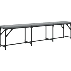 vidaXL spisebordsbænk 186x32x45 cm stål og stof lysegrå