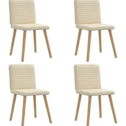 vidaXL spisebordsstole 4 stk. stof cremefarvet