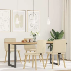vidaXL spisebordsstole 4 stk. stof cremefarvet