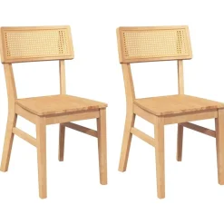 vidaXL spisebordsstole 2 stk. massivt gummitræ