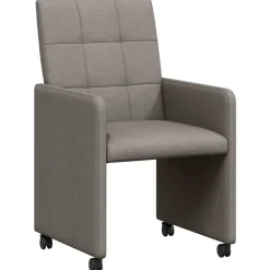 vidaXL Spisebordsstole med hjul 2 pcs Gråbrun 58 x 65 x 94 cm Stof