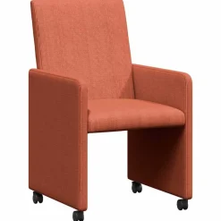 vidaXL Spisebordsstole med hjul 2 pcs Rød orange 57 x 66 x 94 cm