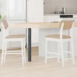 vidaXL Spisestole 2 pcs Hvid 48 x 49 x 95 cm Massiv Gummitræ