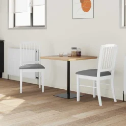 vidaXL Spisestole 2 pcs Hvid 50 x 52,5 x 91 cm Massiv Gummitræ