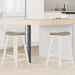 vidaXL Spisestole 2 pcs Hvid 46 x 37 x 63 cm Massiv Gummitræ