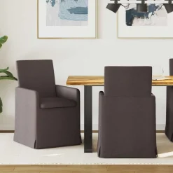 vidaXL Spisestole 2 pcs Mørkebrun 57 x 67 x 95 cm Stof