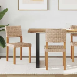 vidaXL Spisestuestol 2 pcs Naturfarvet 46 x 55 x 84 cm Kubu rattan