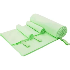 vidaXL Sports håndklæde sæt 3 pcs Grøn Polyester og polyamid
