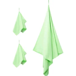 vidaXL Sports håndklæde sæt 3 pcs Grøn Polyester og polyamid