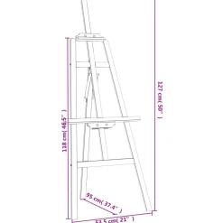vidaXL staffeli 53,5x95x127 cm massivt fyrretræ