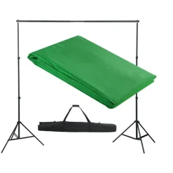 vidaXL stativsystem til fotobaggrund 300 x 300 cm grøn