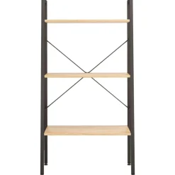 vidaXL stigereol med 3 hylder 56x35x108 cm lysebrun og sort