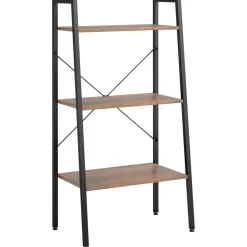 vidaXL stigereol med 3 hylder 56x35x108 cm mørkebrun og sort