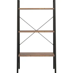 vidaXL stigereol med 3 hylder 56x35x108 cm mørkebrun og sort