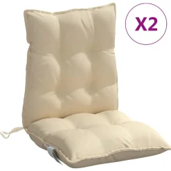 vidaXL stolehynde med lav ryg 2 stk. oxfordstof beige