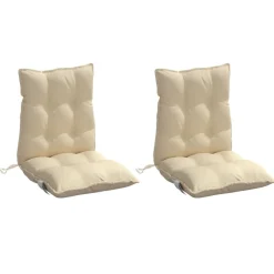 vidaXL stolehynde med lav ryg 2 stk. oxfordstof beige