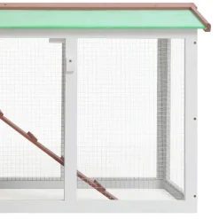 vidaXL stort udendørsbur til kæledyr 145x45x84 cm træ brun hvid