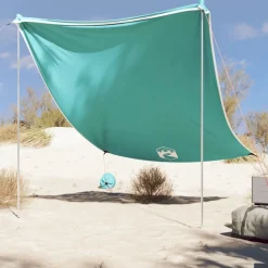 vidaXL strandbaldakin med sandankre 214x236 cm grøn